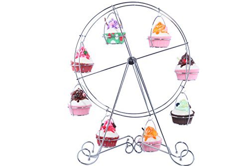 Rueda de la fortuna Cupcake Rack- Bakers Cocina Boda Fiesta de cumpleaños circular alambre de acero Pisos Enfriamiento Pastry Cake Cupcake stand-17 