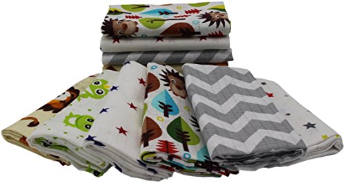 Clevere Kids Mulltücher Set 12 Stück Mix Jungen oder Mädchen Spucktücher Mullwindeln - 2