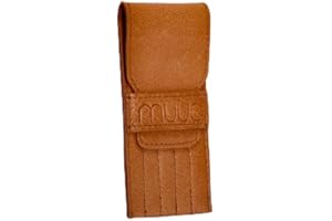 UNIVERSAL YARN muud Eva handgefertigtes Lederetui für Nadeln Whisky