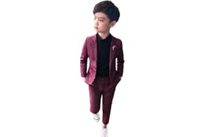 YOUCAI Costume Garçon d'honneur 2 Pièces/4 Pièces Costume Enfant Tuxedo Suit Blazer+Pantalons Longs(+Chemise+Cravate) Ensemble pour Mariage Cérémonie Anniversaire Soirée Bal