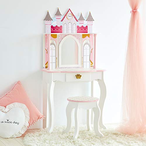 Preisvergleich Produktbild Teamson Kids TD-12951A Castle Kinder Schminktisch, weiß / pink