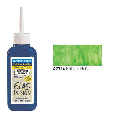 Glas-Design Window-Color-Farbe 80ml, Glitzer-Grün [Spielzeug]
