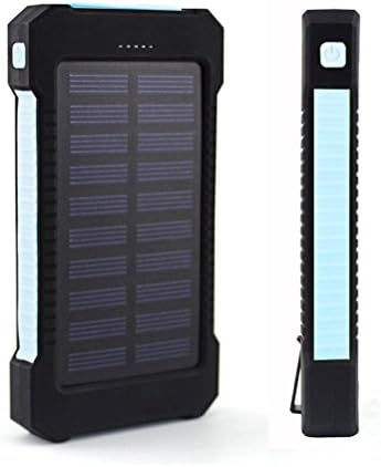 Solar Charger, DINTO Dual USB Solar Panel Portable Battery Charger, Waterproof &amp; Dust-proof &amp; Shock-resistant Solar Power Bank with LED Flashlight for iPhone, Android Smart Phone and Tablets 10000mAh