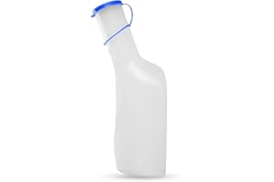 ‎HYGIENE100 Hygiene100 Urinflasche für Männer, 1 Liter / 1000 ml, langlebige, durchscheinende Kunststoff-Urinflasche mit Verschluss, leicht ablesbare Messlinien, tragbar für unterwegs