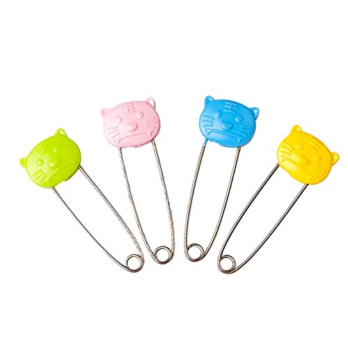 Rikang Cute Animal Cartoon Mixed Colored Large Baby Safety Diaper Pins 8pcs