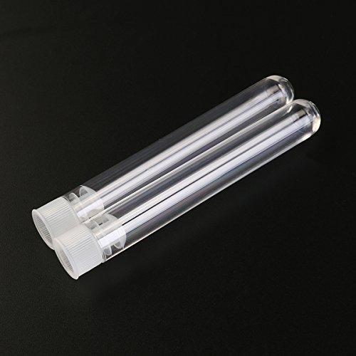 NUOLUX Reagenzgläser kunststoff 5ml Kunststoff Reagenzgläser Geschenk Beispiel Lab Röhren mit Caps 25 ST (Transparent) - 5