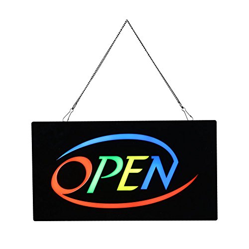 Neon Light, 1pc Große Helle LED Shop Schild Neonlicht Fenster Tür Hängen Zeichen Geoffnet Leucht-Schild Neon Beleuchtung für Kinderzimmer Dekorationen Geburtstag Party Wohnzimmer Hochzeit (Harz Open)