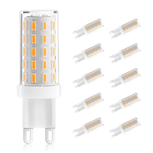 Ascher 10 pack G9 LED Bulbs , No Flicker, No Strobe, 3W, Equivalent to 40W Halogen Bulbs, 400LM, Warm White, AC 110-240V, Energy Saving Light Bulbs