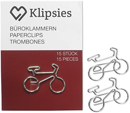 KLIPSIES bycicle (design selectable) 15 decoration paperclips motives designs 1x15 pieces silver