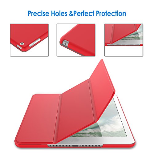 JETech iPad Air Slim-Fit Smart Case Hülle Schutzhülle Tasche mit Ständer Funktion und Auto-Einschlaf/Aufwach für Apple iPad 5 (Rot) - 5