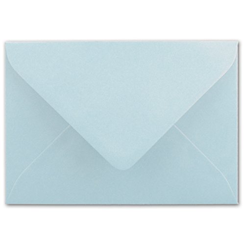 Faltkarten SET mit Umschlägen DIN A6 / C6 in Hellblau / Babyblau | 25 Sets | Doppel-Karten & Briefumschläge aus Premium-Papier, 14,8 x 10,5 cm | in stabiler Karton-Box | bedruckbare Postkarten | ideal für Weihnachten, Grußkarten und Einladungen | Serie FarbenFroh aus dem Hause GUSTAV NEUSER - 4