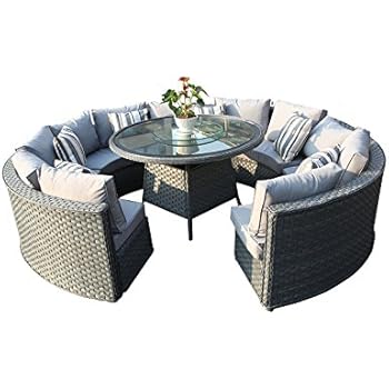 Amazon.de: yakoe 50144 Monaco 10-Sitzer rund Rattan ...