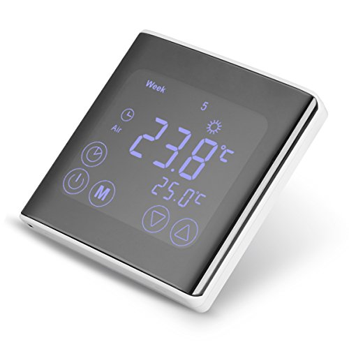 2 x Floureon BYC17.GH3 Thermostat Raumthermostat LCD Display Wandthermostat Touchscreen mit Weiß Backlight Digital Smart Programmierbares Heizkörper-Thermostat für Fußbodenheizung Wasserheizung - 5