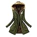 Produktbild Sannysis Damen Mantel Lang Winterjacke Fell Wintermantel Parka Warmer mit Kapuze Jacke (M, Armee-Grün)