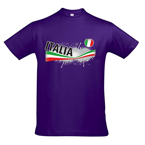 Fanshirt Herren ITALIA, Italien Ländershirt EM / WM Trikot S-XXL , Dark purple , L