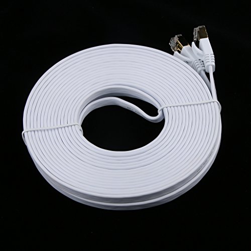 Cat7 RJ45 Ethernet flache Patch Netzwerk LAN NetzwerkkabelInternet Kabel Netzwerkkabel Vergoldet – 10m - 4