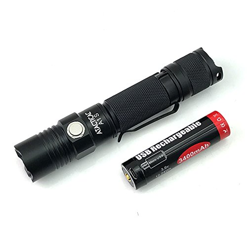 Atactical A1S Taschenlampe Praktische LED Taschenlampe, Superhell 1150 Lumen Cree LED, IPX7 Wasserfest, 5 Einstellungen Low/Mid/High/Trubo/Strobo für Campen, Wandern, Fahrradfahren und Notfälle