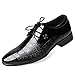 Produktbild Derby Herren Spitzen Oxford Business Schuhe, Lace Printed Leder, Kleid Hochzeit Party Vier Jahreszeiten Abend Gentleman Outdoor Atmungsaktiv Schuhe Schwarz Braun Rot Blau,Black,42