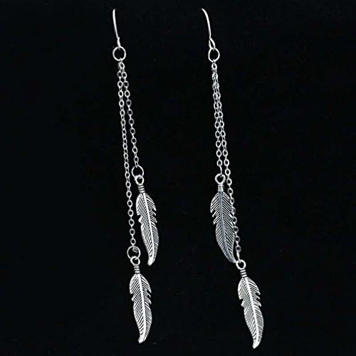 GYJUN Europe New Leaves Chain Feather Tassel Matel Earrings Hot Style