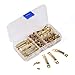 Produktbild Daimay 100 Stück Sägezahn Bild Rahmen Hanging Hangers Kits Doppel Loch mit 200 Kopfschrauben für Haus Dekoration Kreative Wandmontage mit Transparente Box - Gold