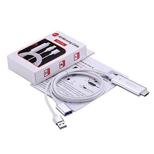 Tendak 1080P Lightning zu HDMI Adapter Spiegelung Kabel mit USB Ladekabel für iphone ipad Samsung Smartphones – Plug & Play - 8
