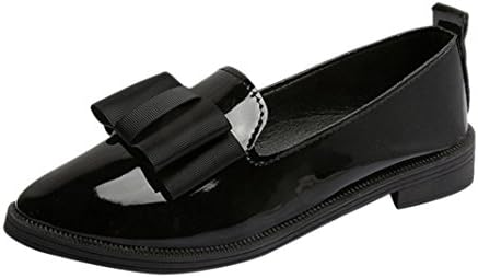 Elecenty Women Sandals Classic Flat Oxford Sandals with Pointed Toe Butterfly-Knot Party Casual Wedges Platform Leisure Ladies Shoes (UK:5, Black)