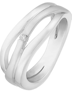 CHRIST Silver Diamonds Damen-Ring 925er Silber 1 Brillanten ca. 0,02 ct. (silber)