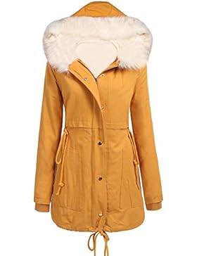 Chigant Damen Winter Parka Gefütterter Warmer Wintermantel Jacke mit Kapuze