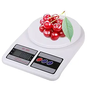 Tryviz Weighing Machine for Kitchen with LED Light, Digital Electronic Weight Scale 10 Kg SF400 Multipurpose Personal Use Health Home Gym (White)