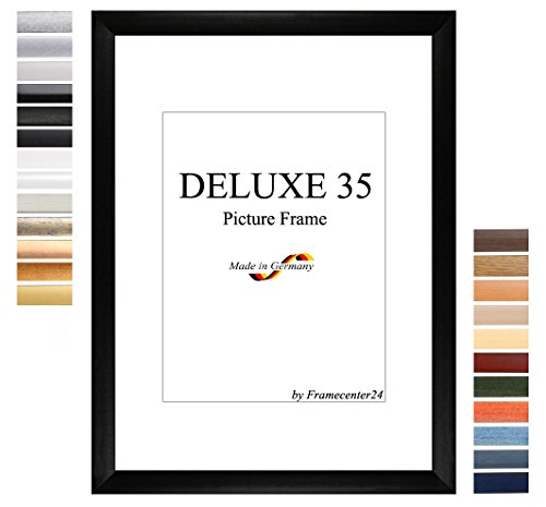 Cadre de Photo d'image DELUXE35 31x46 cm ou 46x31 cm in NOIR avec Anti-reflet verre artificielle et le mdf panneau arrière, 35 mm baguettes d'encadrement MDF et feuille décorative entièrement recouvrante