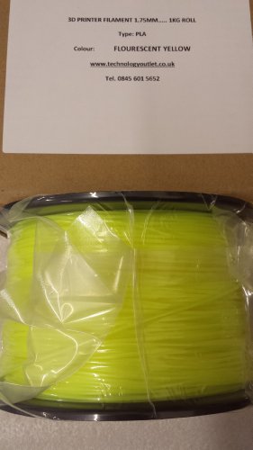 Technologyoutlet Hochwertiges PLA-Filament für 3D-Drucker, geeignet für MakerBot, RepRap, MakerGear, Ultimaker, Up etc., 1,75 mm, 1 kg, Neongelb - 2