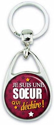 'Je Suis Une Soeur Qui déchire' Key Ring [In Foreign Language]-