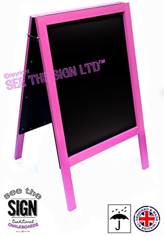 Large Heavy Duty Pink Waterproof A Frame Sandwich Board Sign Menu Chalkboard 1000MM X 610MM Double Facing On Street Advertising