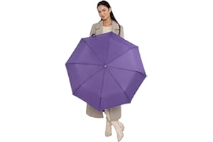 ROYALWORTH Windproof Travel Umbrella - Compact, Light, Full Automatic Open/Close - Folding Backpack Umbrella for Rain & Sun UV Protection For Men & Women, Unbreakable 8 Fiberglass Ribs UK Design