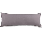 Seitenschläferkissen Bezug 40 x 145 cm Kissenbezug Stillkissenhülle 2er Set Sparpack | Jersey Qualität Kissenhülle mit Reißverschluss 100% Mako-Baumwolle | Classic Line aqua-textil 0010849 | dunkel-grau - 3