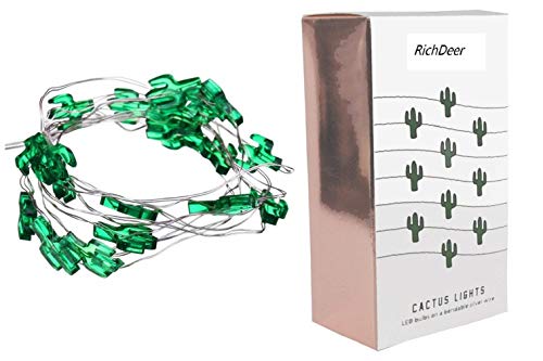 Preisvergleich Produktbild LED-Lichterketten, LED-Lichterketten, batteriebetriebene Lichterketten mit 36 Kaktus-förmigen warmen LEDs für Party, Schlafzimmer, Küche, Terrasse, Deck und mehr, 12 Fuß lang