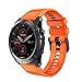 Price comparison product image Sport Watch Band Compatible with Garmin Fenix 5X Plus Smart Fitness Watch, Soft Breathable Silicone Strap Accessory Quick Release Replacement Wristbands (Orange)