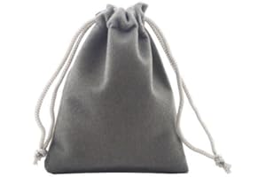 GELIMY 10PCS Soft Coloful Velvet Pouches Bag Jewellery Packing Drawstring Wedding Party Gift 5 Sizes (10X15CM, GREY)