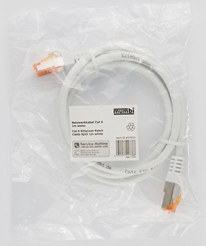 mumbi 1m Cat.6 Ethernet Lan Netzwerkkabel – Cat.6 FTP (RJ-45) 1 Meter Kabel in weiss - 6
