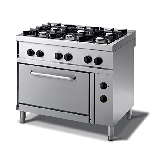 Preisvergleich Produktbild Gasherd 1000x700x900mm, 6 Brenner, Pilotflamme,30kW: 3x4kW