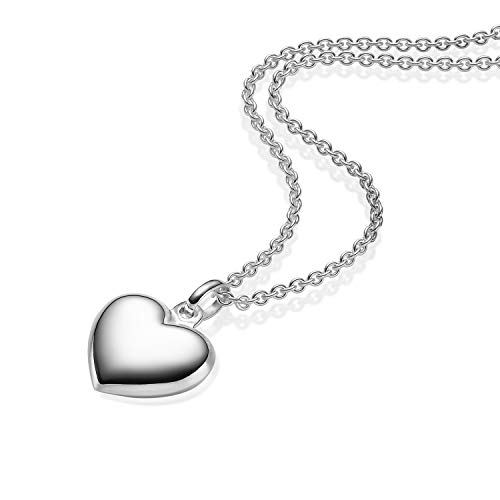 Amoonic Herzkette Silber 925 Kette Damen Herz *Etui mit Ich Dich Gravur* Geschenke für Frauen Schmuck Freundin Halsketten Silberkette Herzchen-Kette Ketten-Anhänger Herzanhänger FF74SS-8