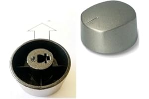 UNIVERSALE Manopola Piano Cottura compatibile con Candy Rosieres compatibile con Hoover Silver 42812695, 42822884 Originale