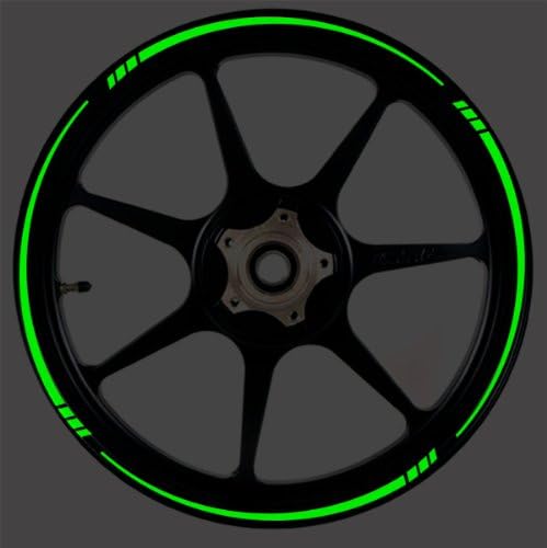 GREEN Reflective Speed Tapered Wheel Rim Tape Stripe fit Motorcycles, Cars, Trucks