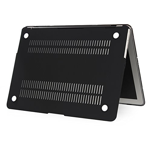 HASESS Schwarz und Weißer Marmor Muster Gummi Coated Schutz Hülle Case Schale Abdeckung für 13 Zoll Apple MacBook Air 13.3″ (Modell A1369 / A1466 + Klar TPU Tastatur Abdeckung + Klar LCD-Schirm-Schutz – Schwarz und Weiß Marmor - 4