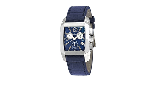 Festina F16135/5 KNIGHT 'S Quartz Clock Stop Sport Leather Watch Band Brown  and Blue Dial : Amazon.de: Watches