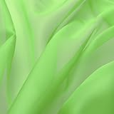 Beautissu® Transparenter Schlaufen-Vorhang Amelie – 140×245 cm Grün Uni – Voile Dekoschal Gardine Schlaufenschal - 3