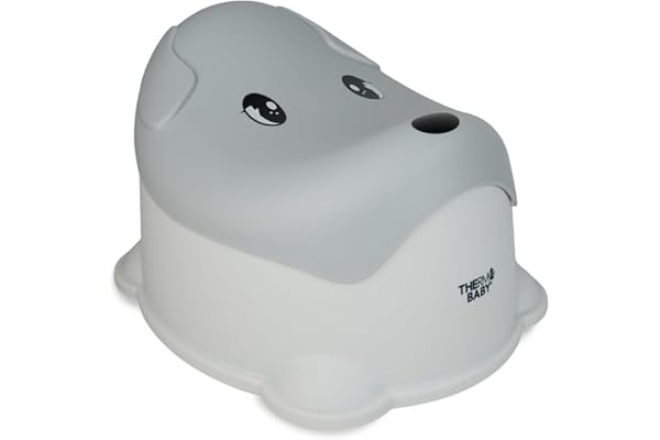 THERMOBABY - Pot ludique CHIEN - Pot pour bébé - Toilette enfant - Pot d’apprentissage de la propreté - Pratique - Confortable - Facile à nettoyer - Gris - 18+ mois