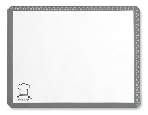 BackeFix – Große Silikon Ausrollmatte XXL | Antihaft-Beschichtung | Fondant Arbeitsmatte – als Teigmatte und Backunterlage, Arbeitsmatte, BPA-frei, wiederverwendbar, die extra große Backmatte | 2 Jahre Zufriedenheitsgarantie (50×40) - 4