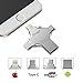 Produktbild Externer Speicher für iPhone, USB Stick 128GB, 4 in 1 USB Memory Stick- USB Flash Drive Metall Speicherstick Speichererweiterung für Apple iPhone iPad Android Laptop Notebook USB 2.0 Silber