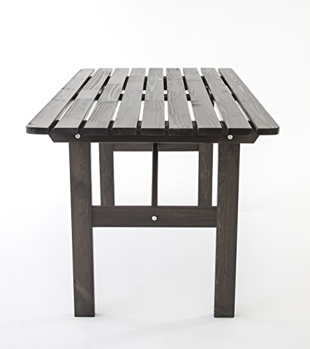 Ambientehome Gartentisch Tisch Massivholz Esstisch HANKO, Taupegrau - 3